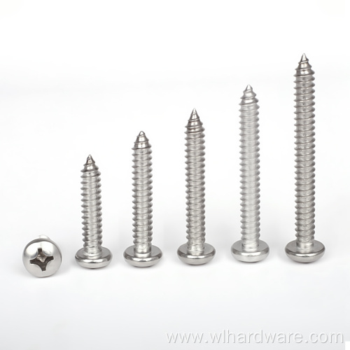 SS304 SS316 Stainless Steel Pan Head Tapping Screws